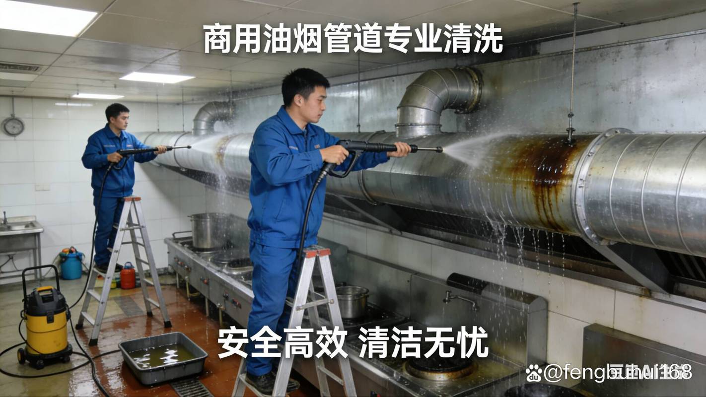 东川商用油烟管道清洗生鲜加工厂烟道洗